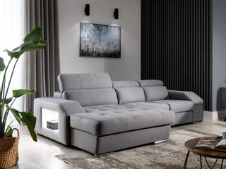 Sofa narożna Tulon z funkcją spania i schowkiem 