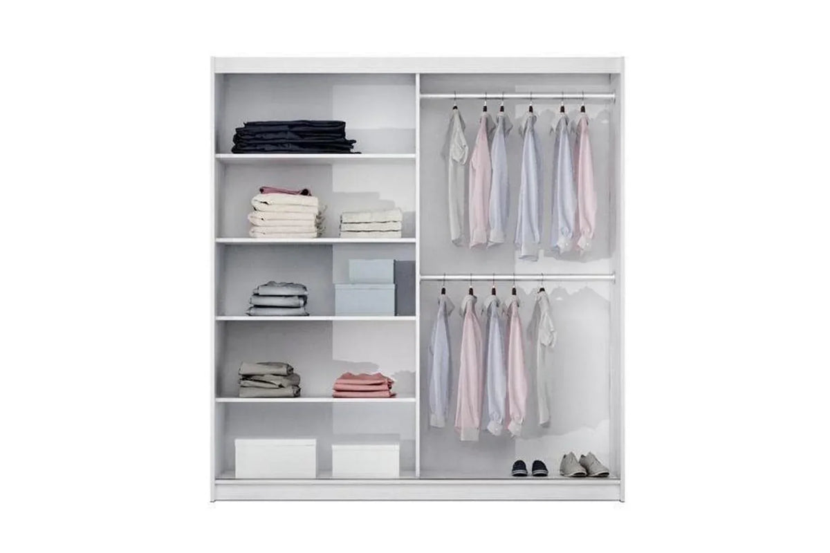 Tunis 200 Graphite Sliding Wardrobe With Mirror