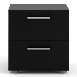 Pepe Bedside 2 Drawers in Black - Msofas LTD