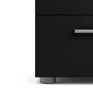 Pepe Bedside 2 Drawers in Black - Msofas LTD