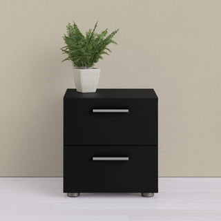 Pepe Bedside 2 Drawers in Black - Msofas LTD