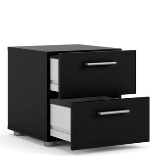 Pepe Bedside 2 Drawers in Black - Msofas LTD