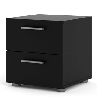 Pepe Bedside 2 Drawers in Black - Msofas LTD