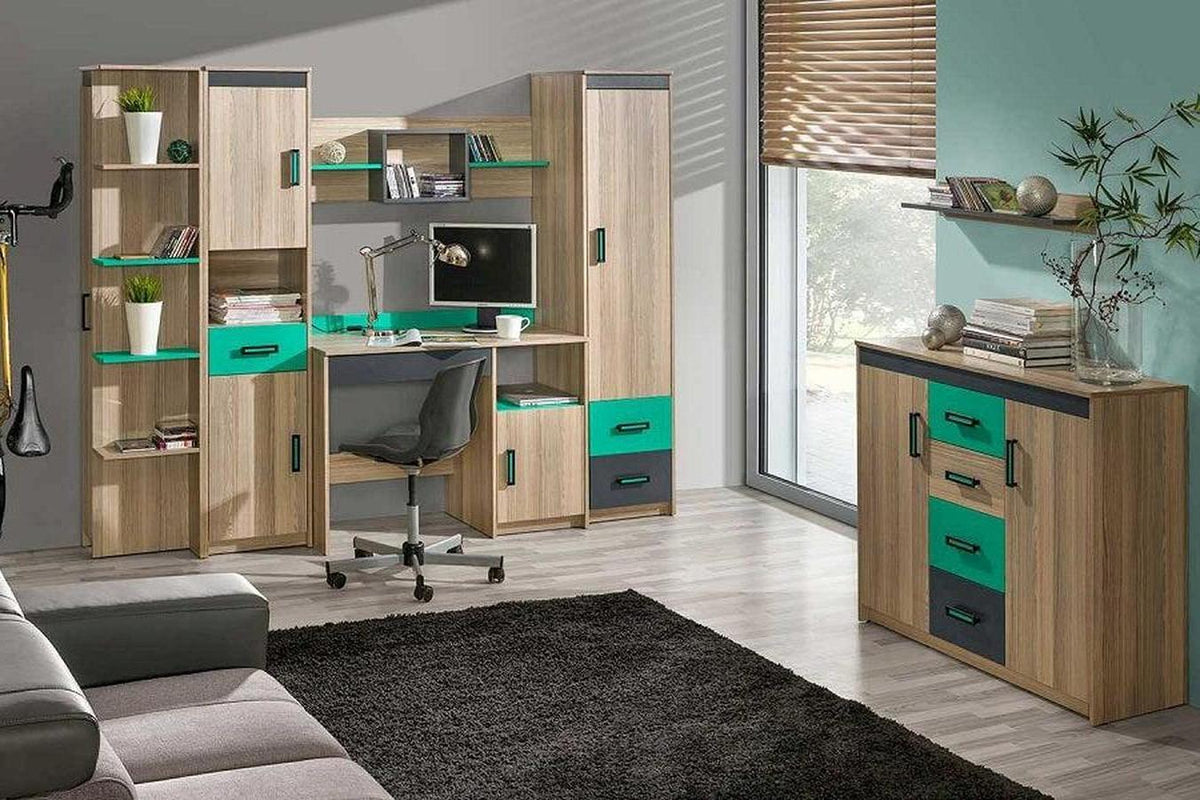 Ultimo U17 Express Delivery Desk Top Dark Coimbra Ash/Green
