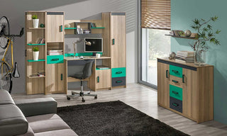 Ultimo U17 Express Delivery Desk Top Dark Coimbra Ash/Green