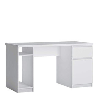 Fribo 1 Door 1 Drawer Desk in White - Msofas LTD