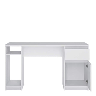 Fribo 1 Door 1 Drawer Desk in White - Msofas LTD