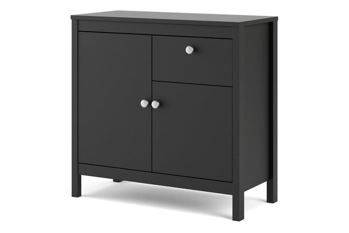 Madrid Sideboard 2 Doors + 1 Drawer In Matt Black