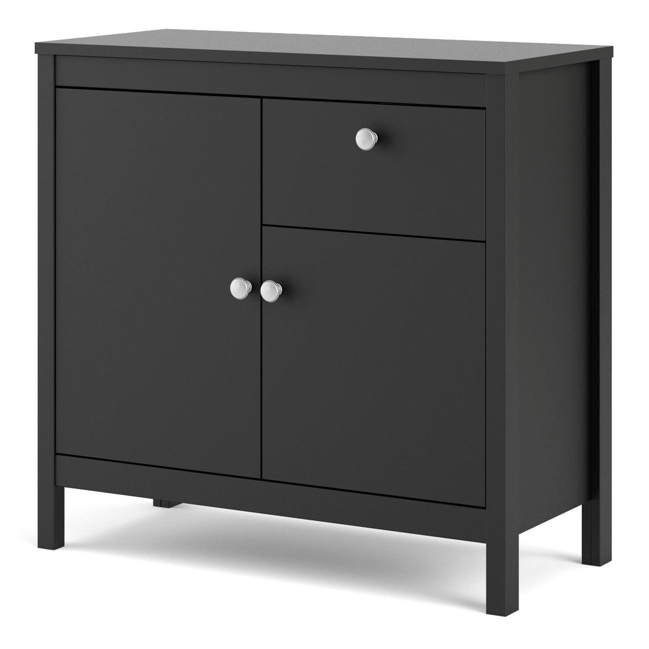 Madrid Sideboard 2 Doors + 1 Drawer in Matt Black