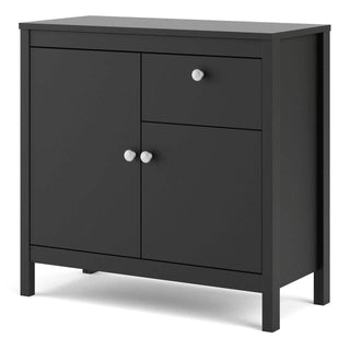 Madrid Sideboard 2 Doors + 1 Drawer in Matt Black - Msofas LTD