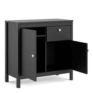 Madrid Sideboard 2 Doors + 1 Drawer in Matt Black - Msofas LTD