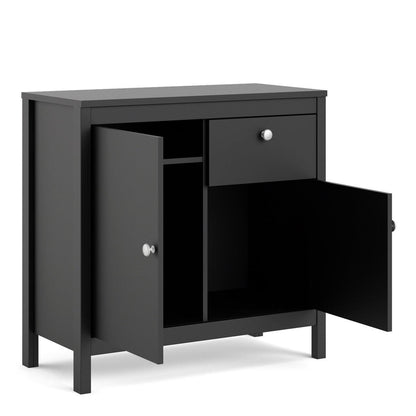 Madrid Sideboard 2 Doors + 1 Drawer in Matt Black