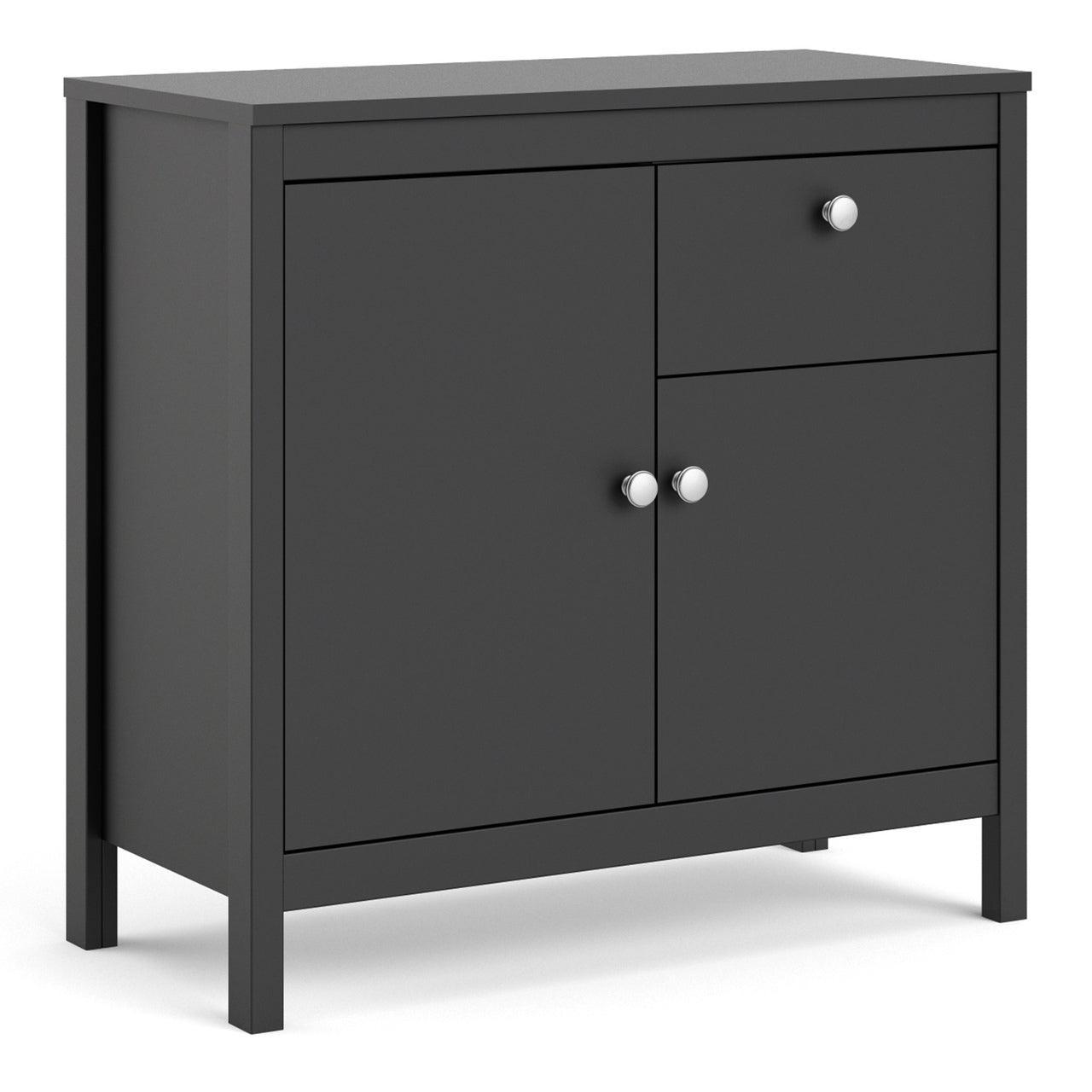 Madrid Sideboard 2 Doors + 1 Drawer in Matt Black