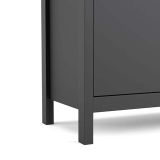 Madrid Sideboard 2 Doors + 1 Drawer in Matt Black - Msofas LTD