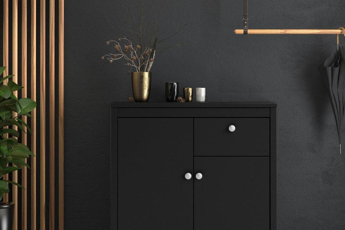 Madrid Sideboard 2 Doors + 1 Drawer In Matt Black