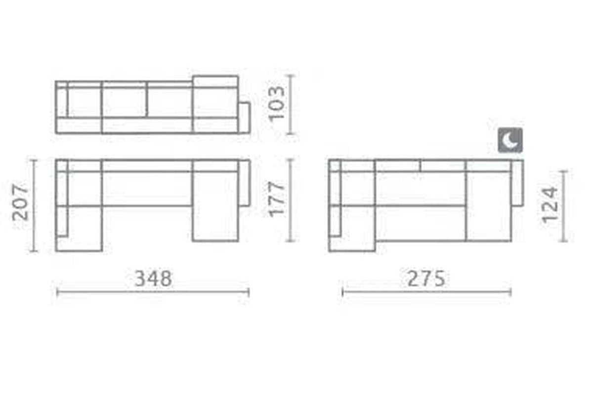 Umbria I U Shape Corner Sofa Bed In Monolith 04
