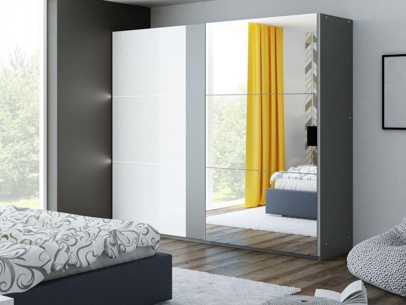 Tunis 250 Graphite Wardrobe with Mirror