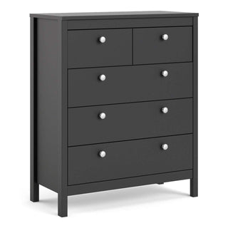 Madrid Chest 3+2 Drawers in Matt Black - Msofas LTD