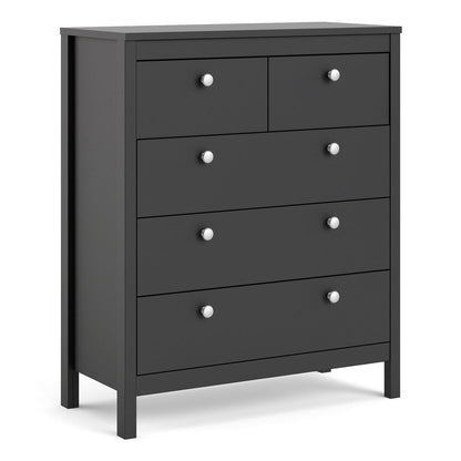 Madrid Chest 3+2 Drawers in Matt Black