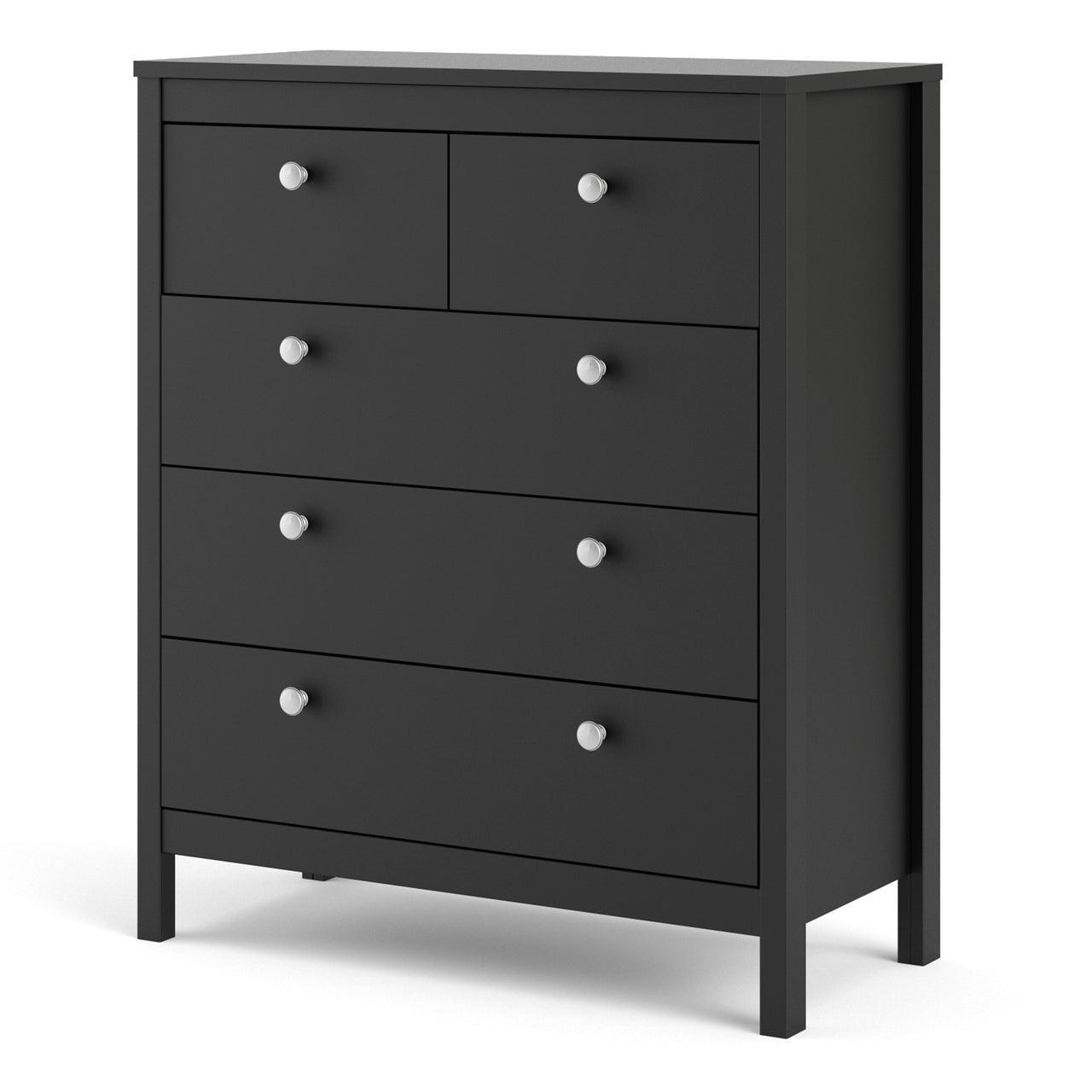 Madrid Chest 3+2 Drawers in Matt Black