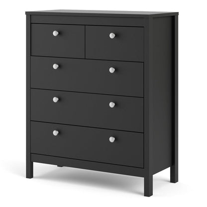 Madrid Chest 3+2 Drawers in Matt Black