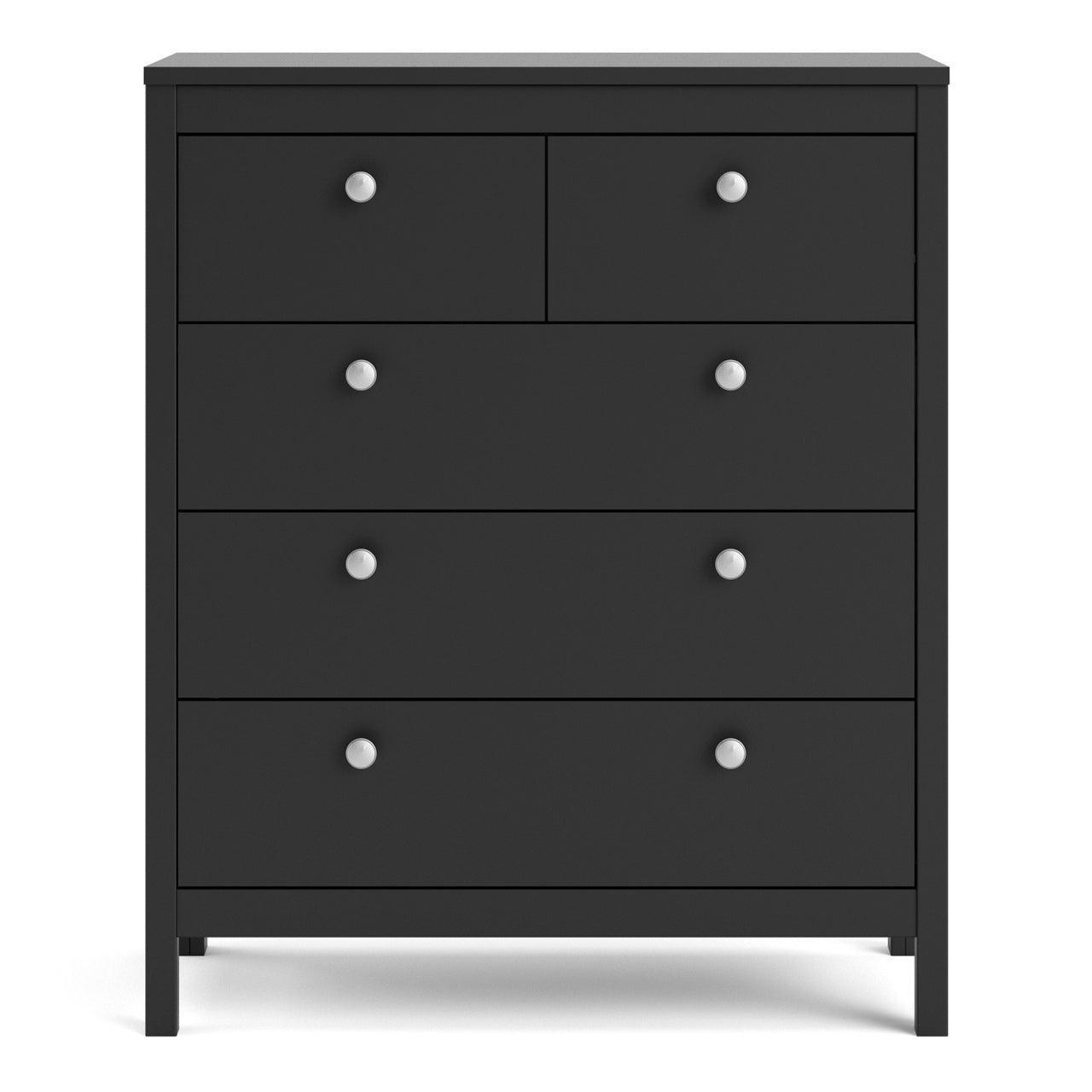 Madrid Chest 3+2 Drawers in Matt Black