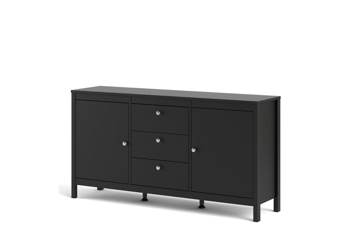 Madrid Sideboard 2 Doors + 3 Drawers In Matt Black