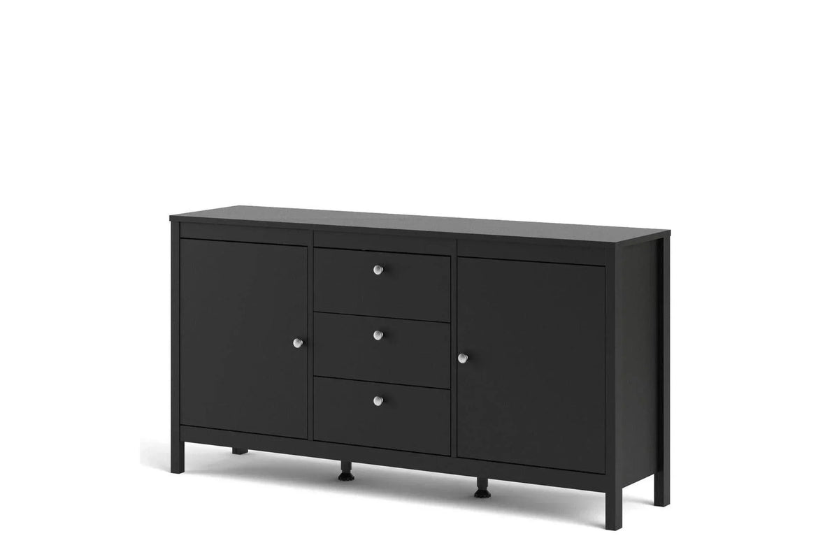Madrid Sideboard 2 Doors + 3 Drawers In Matt Black