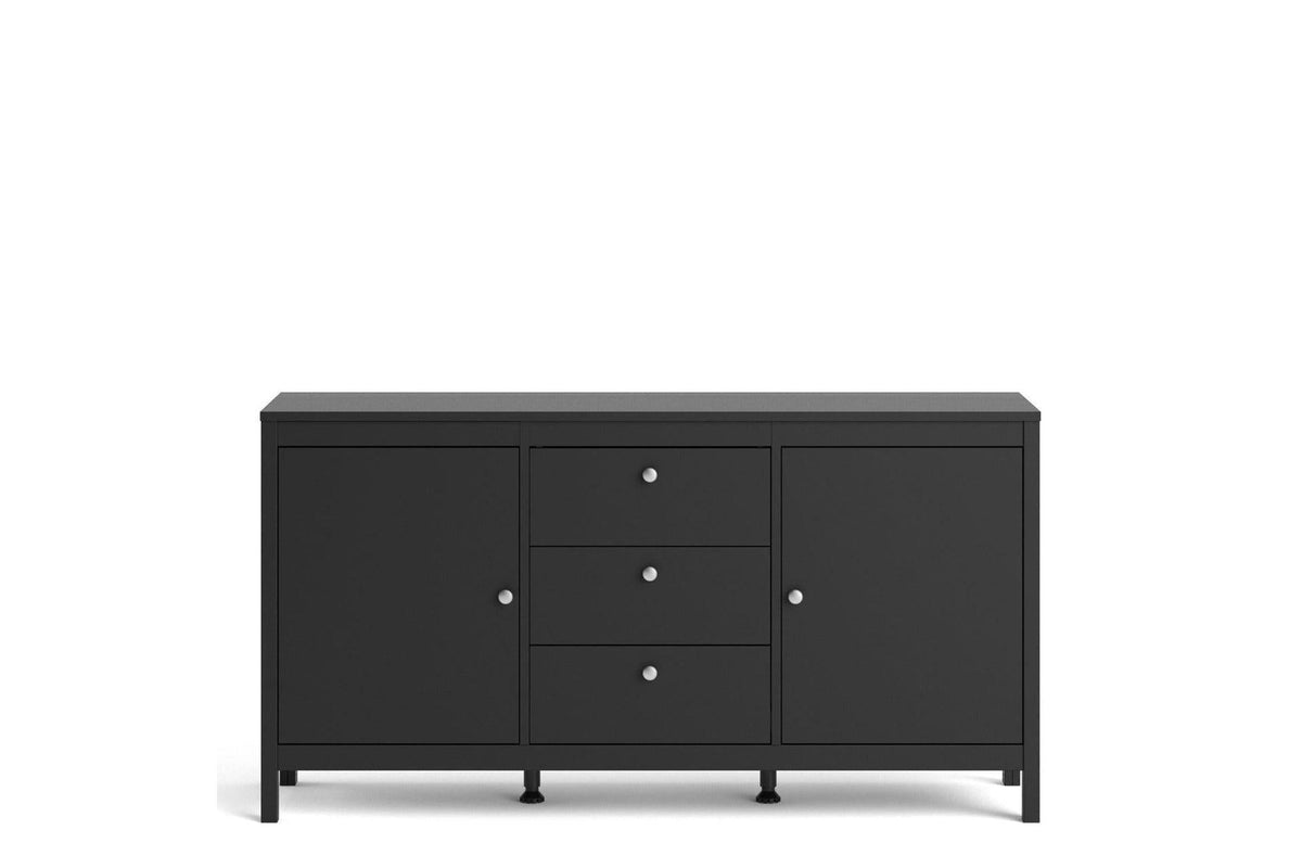 Madrid Sideboard 2 Doors + 3 Drawers In Matt Black