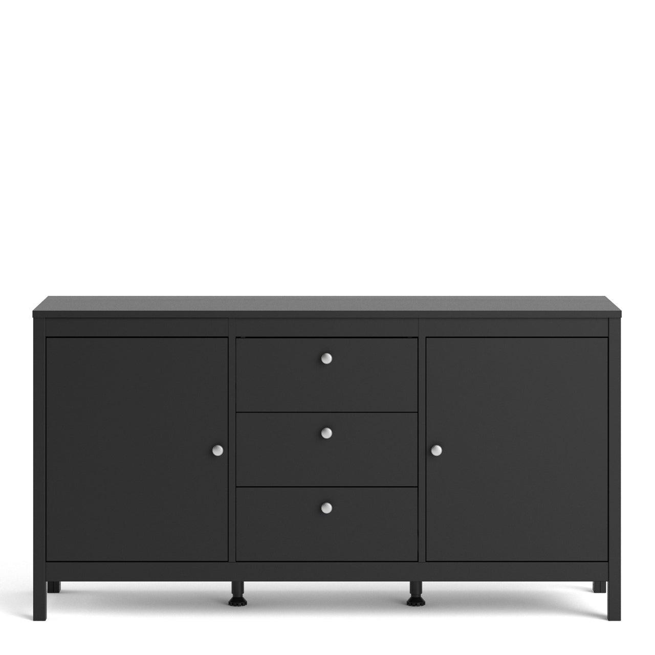 Madrid Sideboard 2 Doors + 3 Drawers in Matt Black