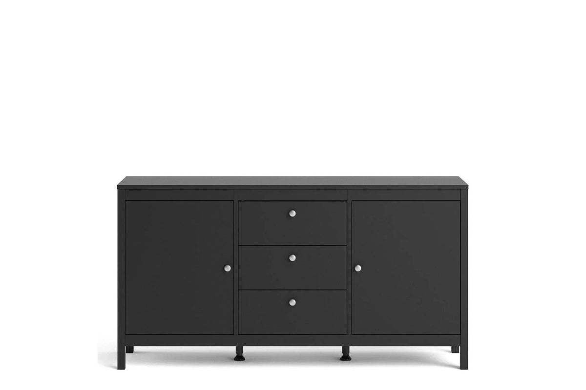 Madrid Sideboard 2 Doors + 3 Drawers In Matt Black