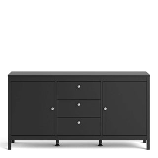 Madrid Sideboard 2 Doors + 3 Drawers in Matt Black - Msofas LTD