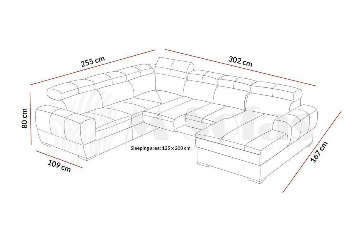Vento Iii U Shape Corner Sofa Bed
