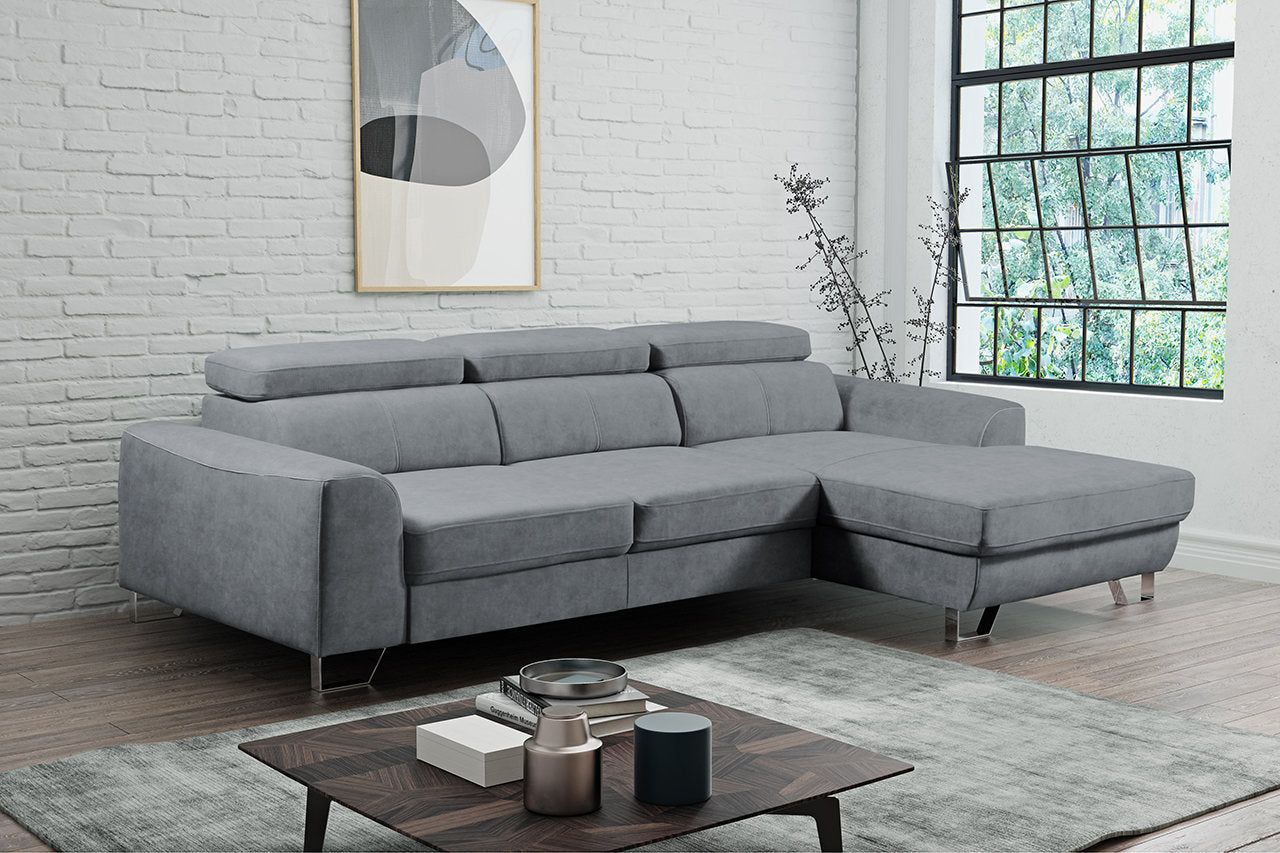 Asto Corner Sofa Bed Vera Grey - FAST DELIVERY 