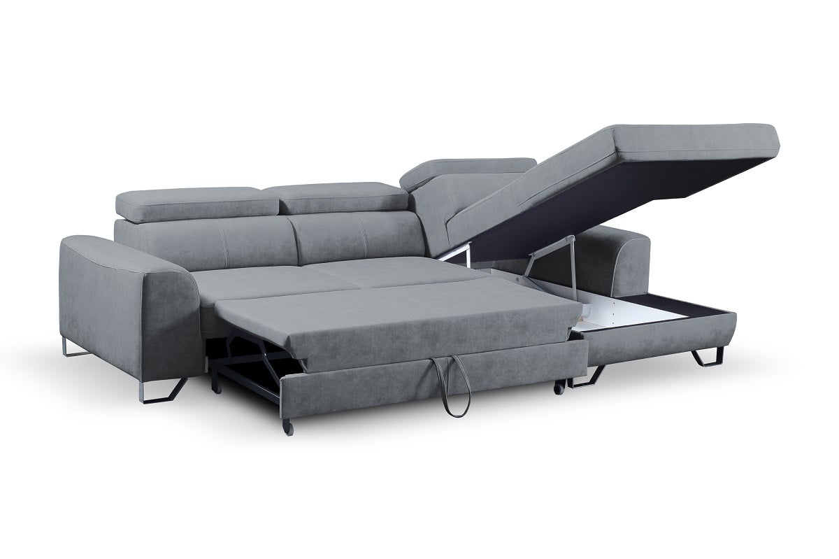 Asto Corner Sofa Bed Vera Grey - FAST DELIVERY 