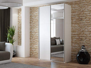 Vigo 120 White Wardrobe with Mirror - Msofas LTD