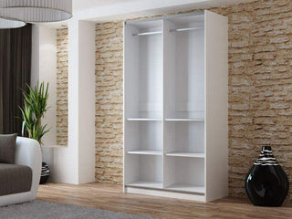 Vigo 120 White Wardrobe with Mirror - Msofas LTD