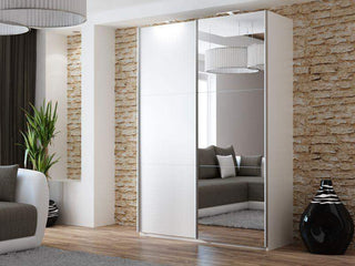 Vigo 150 White Wardrobe with Mirror - Msofas LTD