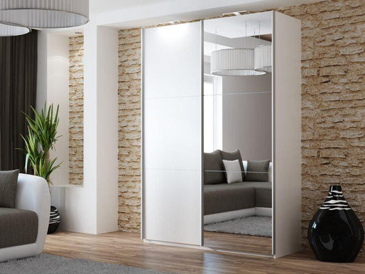 Vigo 150 White Wardrobe with Mirror