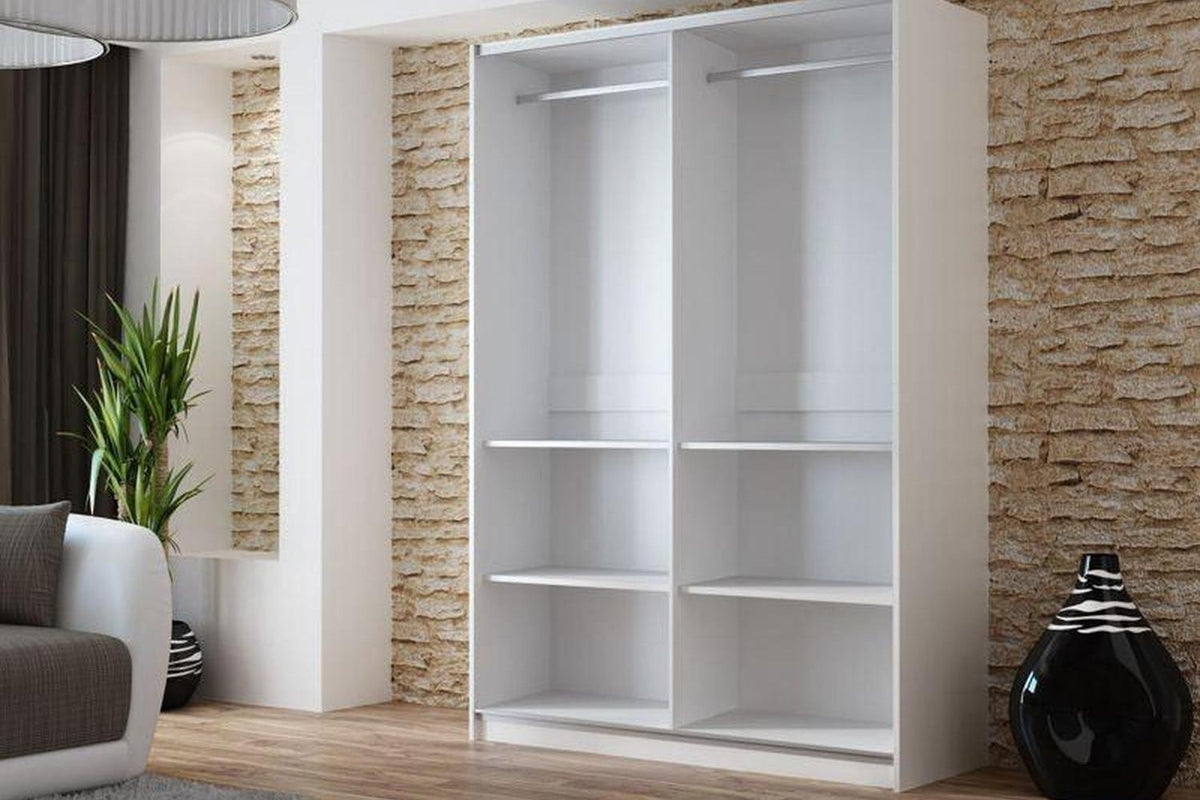 Vigo 150 White Wardrobe With Mirror