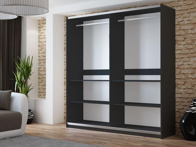 Vigo 200 Black Wardrobe with Mirror