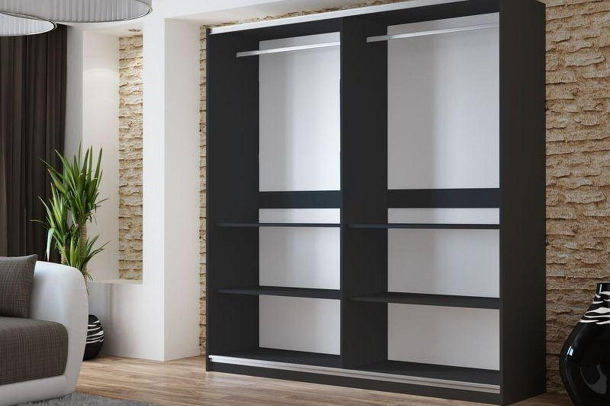 Vigo 200 Graphite Wardrobe With Mirror