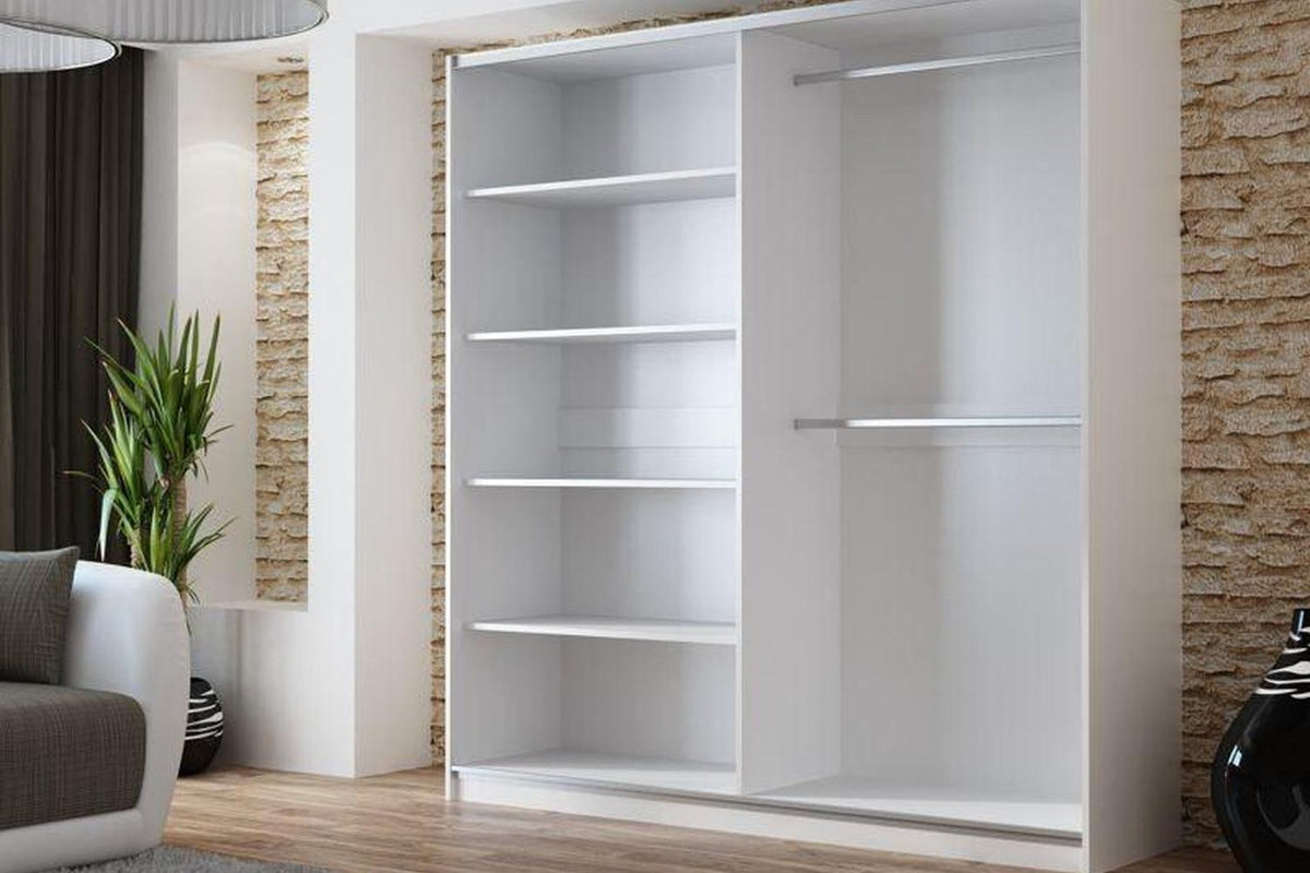 Vigo 200 White Sliding Wardrobe With Mirror
