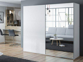 Vigo 250 White Wardrobe with Mirror - Msofas LTD