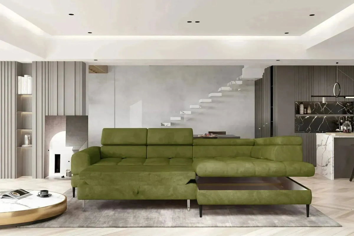 Voss L Corner Sofa Bed With Storage