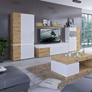 Luci 4 Door Wardrobe in White and Oak - Msofas LTD