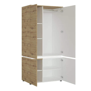 Luci 4 Door Wardrobe in White and Oak - Msofas LTD