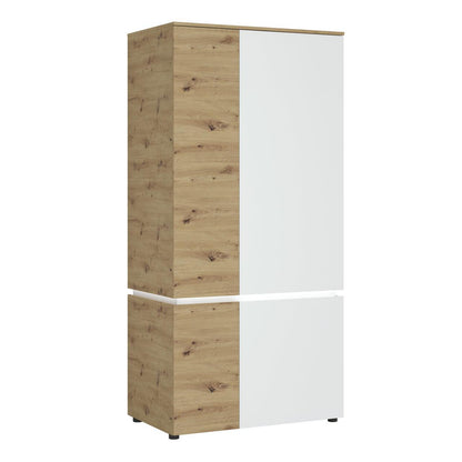 Luci 4 Door Wardrobe in White and Oak