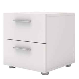 Pepe Bedside 2 Drawers in White - Msofas LTD