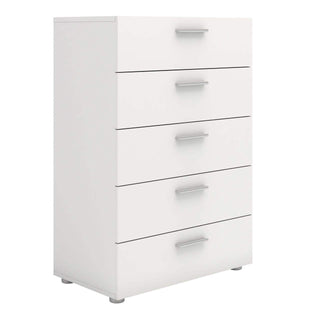 Pepe Chest of 5 Drawers in White